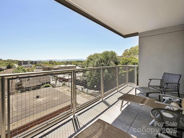 balcony with a mountain view