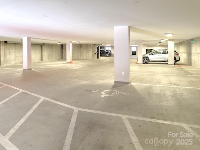 view of parking garage
