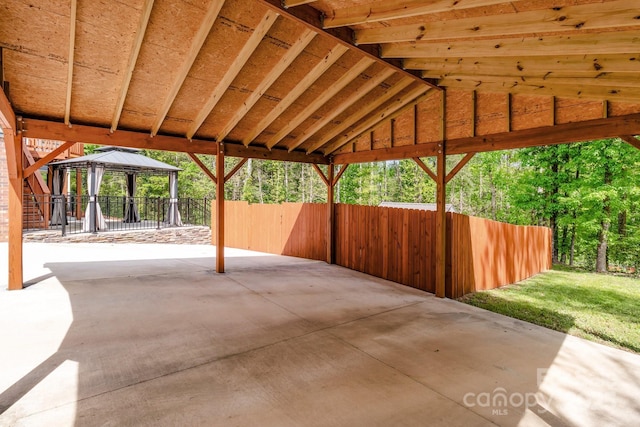 view of patio / terrace with a gazebo and fence