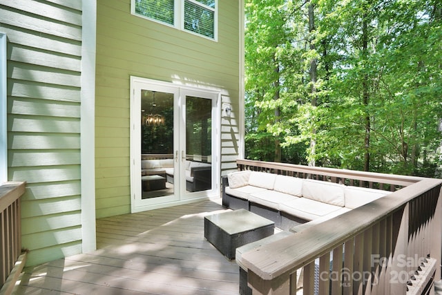 2417 Labelle Dr, Waxhaw, NC 28173 - deck with french doors and an outdoor living space