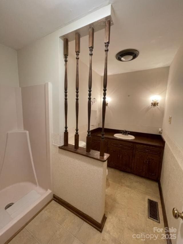 127 Edgeway Rd, Mooresville, NC 28117 - full bath featuring a shower stall, vanity, and tile patterned flooring