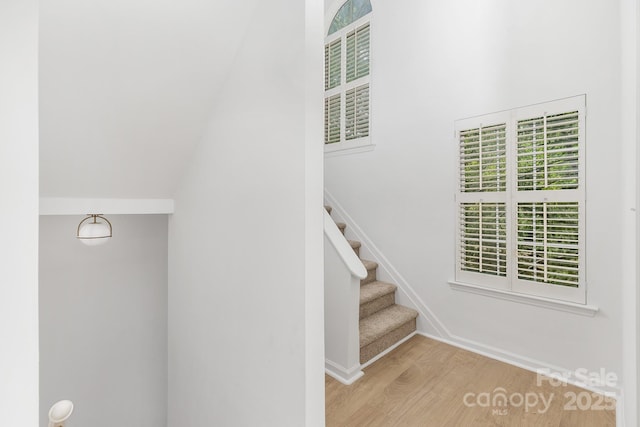 6523 Clavell Ln Unit I, Charlotte, NC 28210 - staircase featuring wood finished floors and baseboards