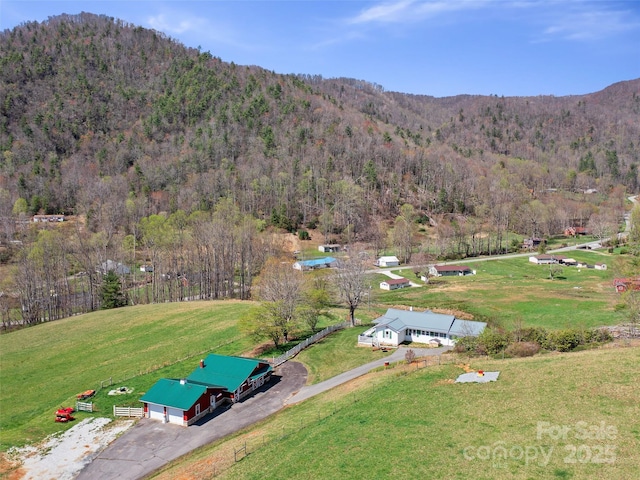 173 Odoms Chapel Rd, Bakersville, NC 28705 - bird's eye view with a mountain view and a wooded view