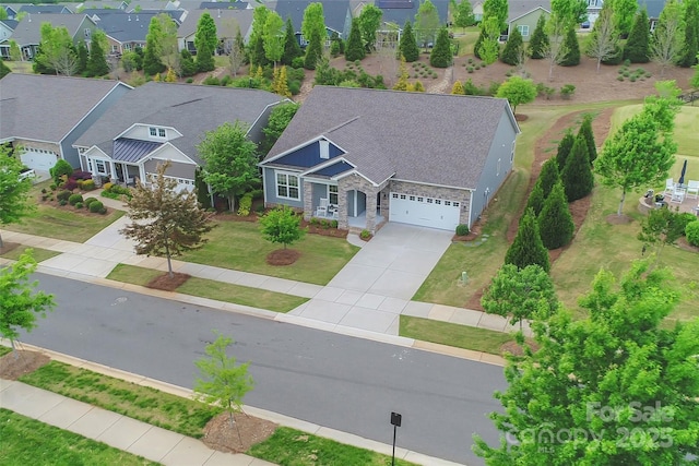 aerial view featuring a residential view