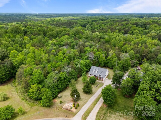 aerial view with a forest view