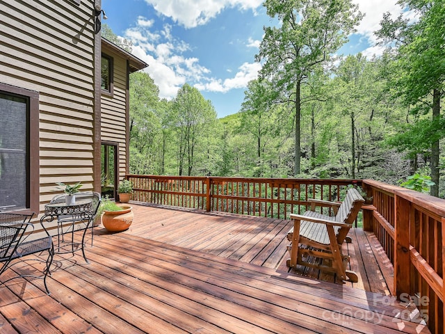 view of wooden deck