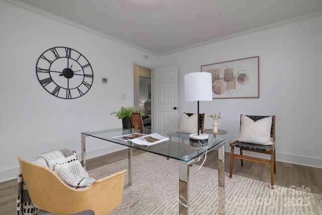 2138 Revolution Park Dr, Charlotte, NC 28208 - home office featuring wood finished floors and crown molding