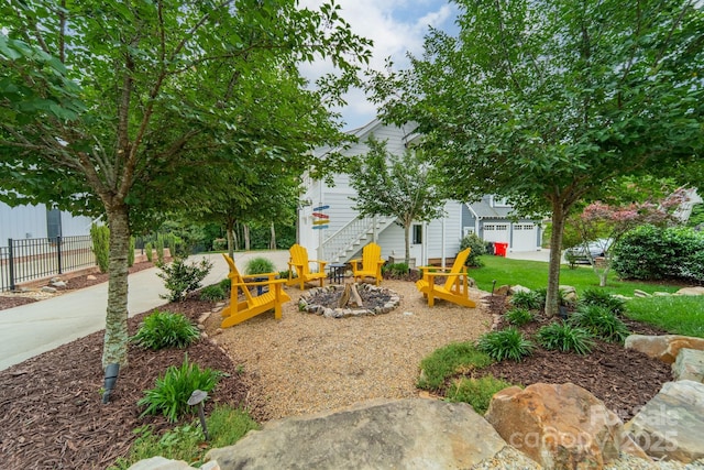 365 Delburg St, Davidson, NC 28036 - view of yard featuring fence and stairs