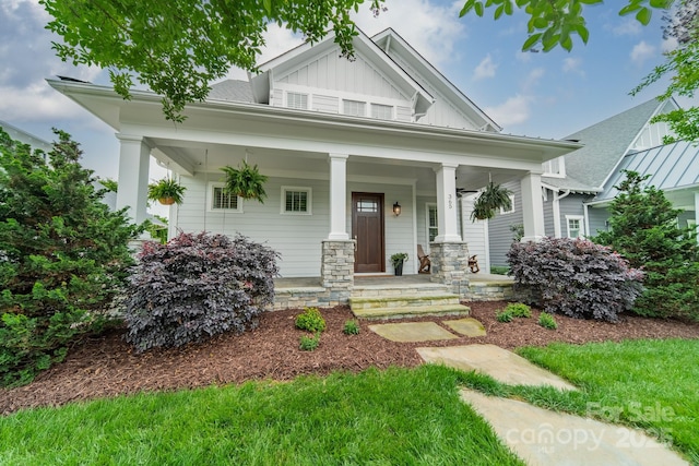 365 Delburg St, Davidson, NC 28036 - craftsman house with board and batten siding and a porch