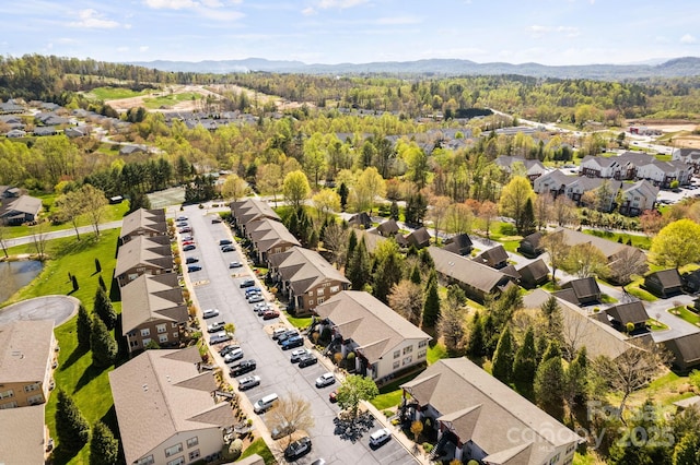 1201 Deermouse Way, Hendersonville, NC 28792 - drone / aerial view with a mountain view and a residential view