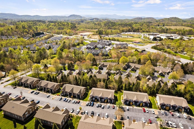 1201 Deermouse Way, Hendersonville, NC 28792 - drone / aerial view with a mountain view and a residential view