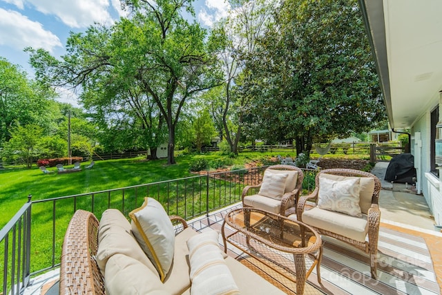 exterior space with an outdoor hangout area
