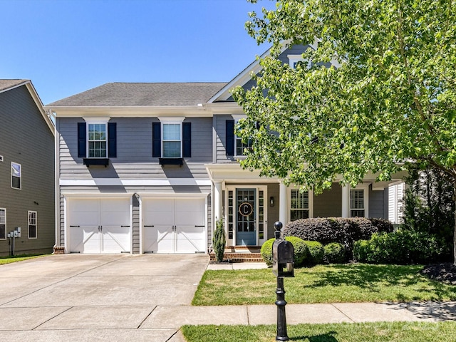 3057 Drummond Ave, Indian Land, SC 29707 - traditional home with an attached garage, roof with shingles, driveway, and a front yard