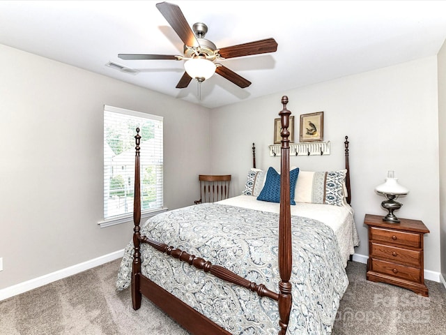 3057 Drummond Ave, Indian Land, SC 29707 - bedroom with carpet floors, baseboards, visible vents, and ceiling fan