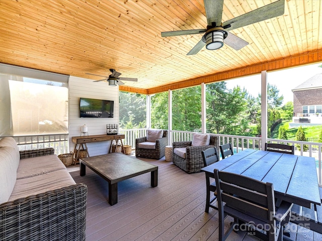 3057 Drummond Ave, Indian Land, SC 29707 - sunroom featuring outdoor lounge area, a ceiling fan, and a wealth of natural light