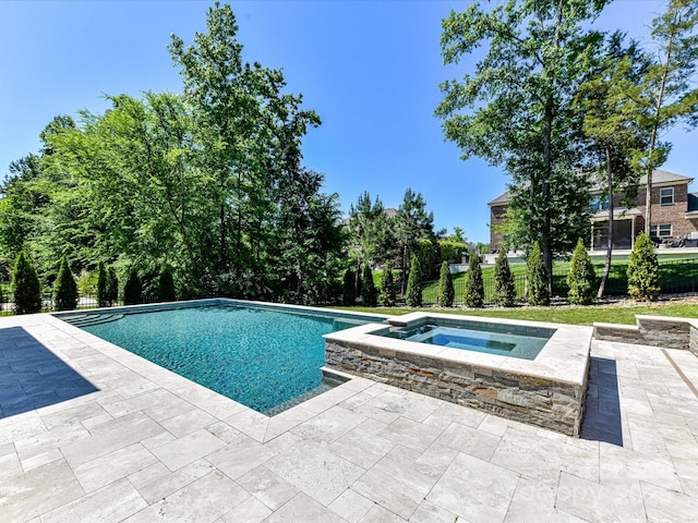 3057 Drummond Ave, Indian Land, SC 29707 - view of swimming pool with a patio, a pool with connected hot tub, and fence