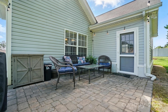 view of patio featuring an outdoor living space