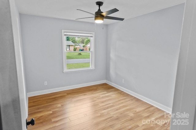 4009 Dunwoody Dr, Charlotte, NC 28215 - empty room featuring light wood-style flooring, baseboards, and ceiling fan