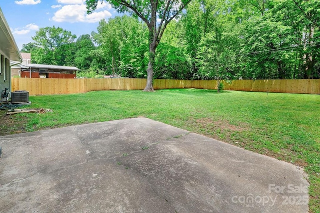 4009 Dunwoody Dr, Charlotte, NC 28215 - view of yard featuring central AC and a patio area