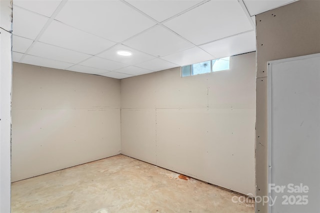 basement with a drop ceiling