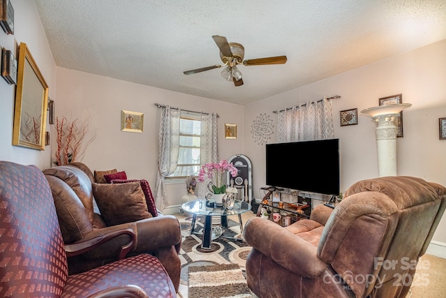3919 Sarah Dr Unit 14, Charlotte, NC 28217 - living room with a ceiling fan and baseboards