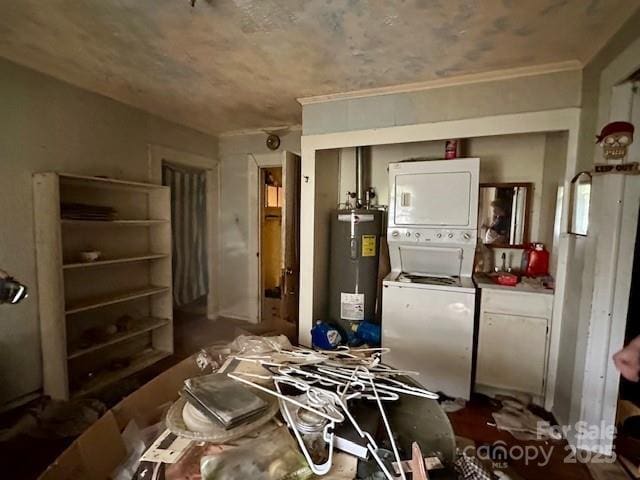 6000 S Main St, Salisbury, NC 28147 - kitchen featuring estacked washer and dryer and water heater