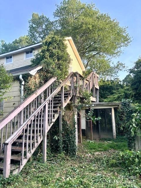 6000 S Main St, Salisbury, NC 28147 - rear view of property with stairs