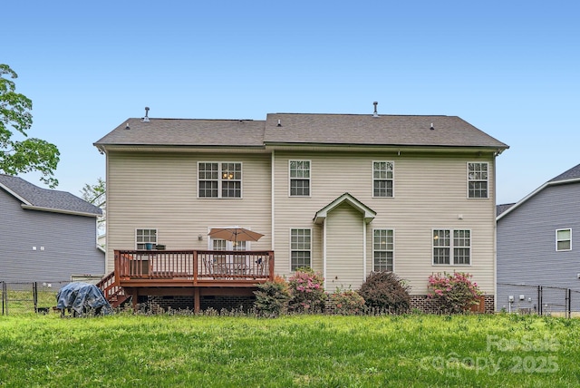 10836 Maryanna Ct, Charlotte, NC 28213 - rear view of house featuring a wooden deck and fence