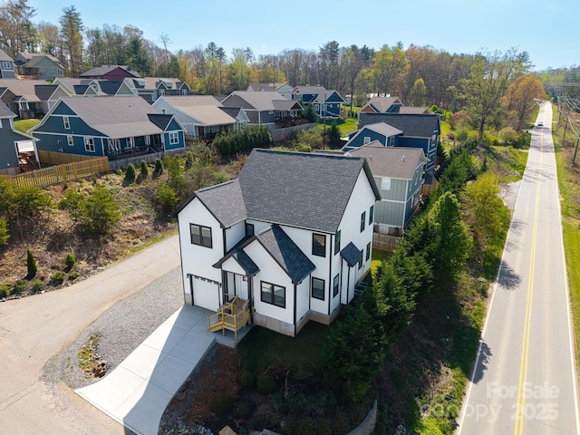 drone / aerial view with a residential view