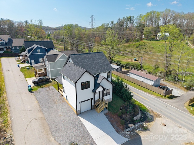 bird's eye view with a residential view