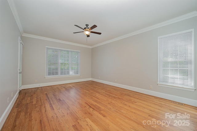108 Bare Foot Ln, Mooresville, NC 28117 - empty room featuring crown molding, a ceiling fan, and baseboards