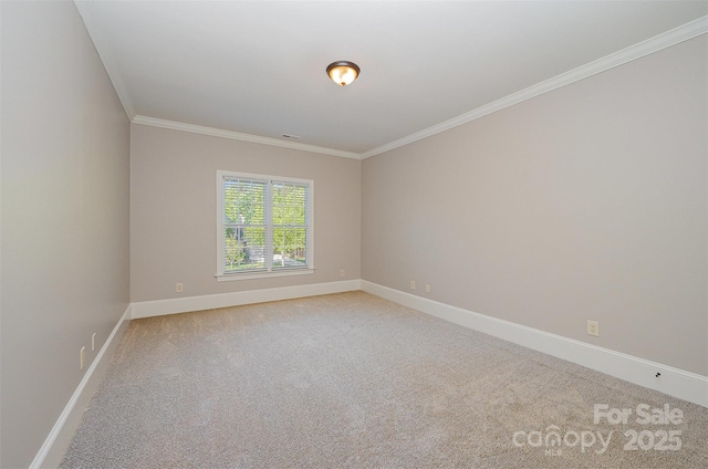 108 Bare Foot Ln, Mooresville, NC 28117 - spare room featuring baseboards, ornamental molding, and light carpet