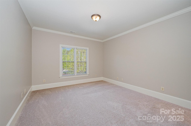 108 Bare Foot Ln, Mooresville, NC 28117 - carpeted spare room featuring baseboards, ornamental molding, and visible vents