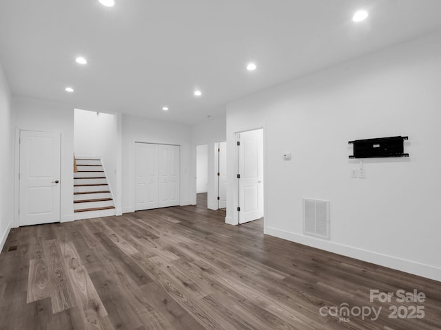 1938 Upper Ridgewood Blvd, Hendersonville, NC 28791 - below grade area featuring visible vents, recessed lighting, and stairway
