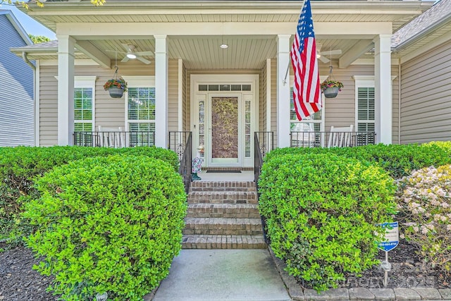 1151 Donelea Ln NW, Concord, NC 28027 - doorway to property with covered porch and ceiling fan