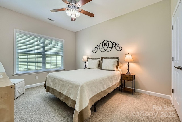 1151 Donelea Ln NW, Concord, NC 28027 - bedroom featuring visible vents, carpet flooring, baseboards, and a ceiling fan