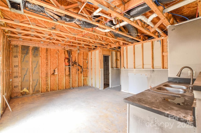 below grade area featuring a sink