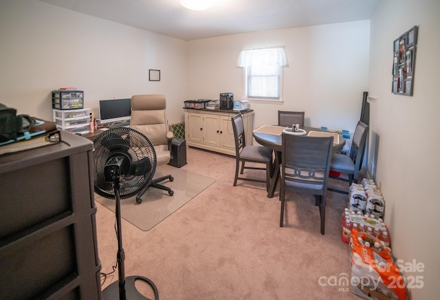 office featuring light carpet