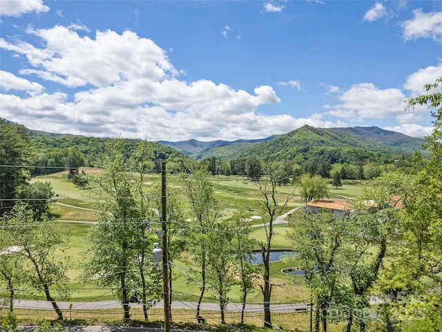 62 Cosmic Ln, Waynesville, NC 28786 - view of mountain backdrop with a nearby body of water and a golf course