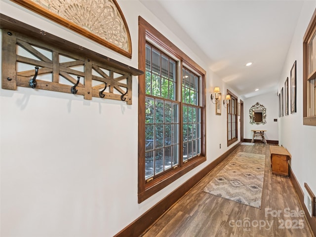 62 Cosmic Ln, Waynesville, NC 28786 - corridor featuring wood finished floors, baseboards, and recessed lighting