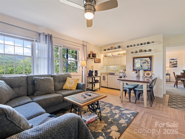 62 Cosmic Ln, Waynesville, NC 28786 - living area featuring ceiling fan