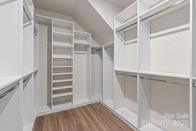 8000 Millbridge Pkwy, Waxhaw, NC 28173 - walk in closet with light wood-style flooring and vaulted ceiling