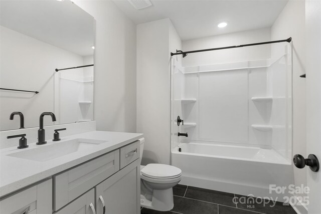 925 Twin Lakes Rd, Rock Hill, SC 29732 - full bath with tile patterned flooring, toilet, vanity, and shower / washtub combination