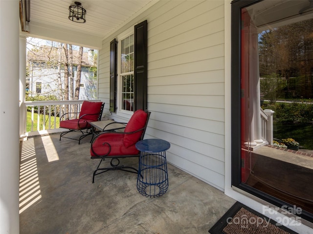 view of patio with a porch