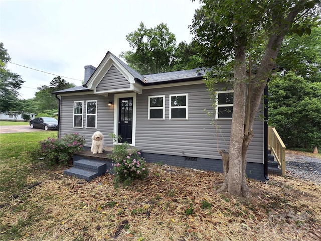 589 Fork Rd, Norwood, NC 28128 - bungalow-style home with crawl space, a chimney, and stairway