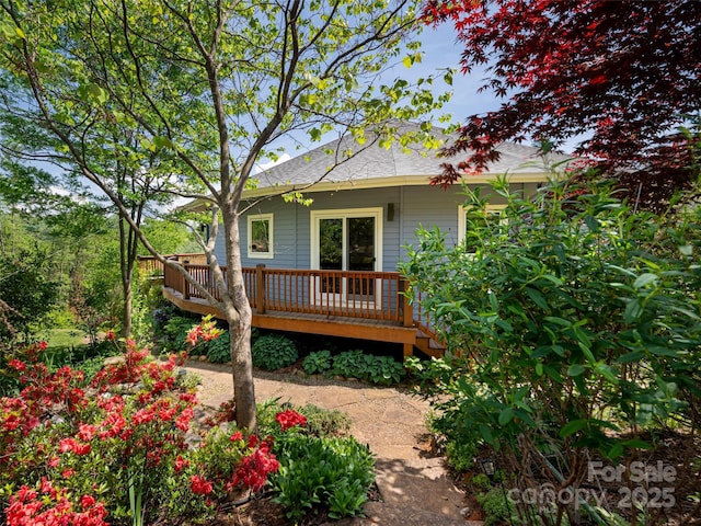 15 Sassy Ln, Asheville, NC 28805 - rear view of house with a wooden deck