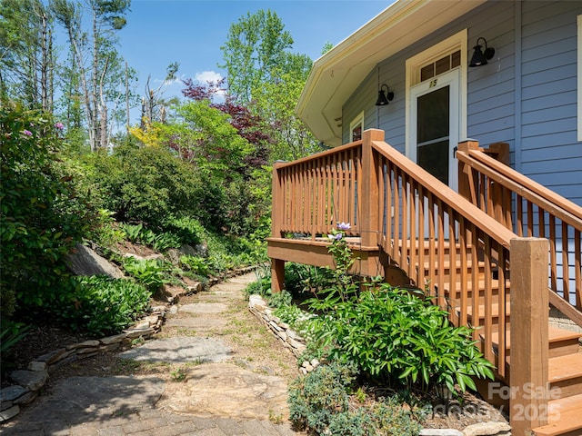 15 Sassy Ln, Asheville, NC 28805 - wooden deck featuring stairway