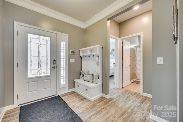 4083 Home Grown Way, Clover, SC 29710 - entrance foyer featuring light wood-style flooring, crown molding, and baseboards