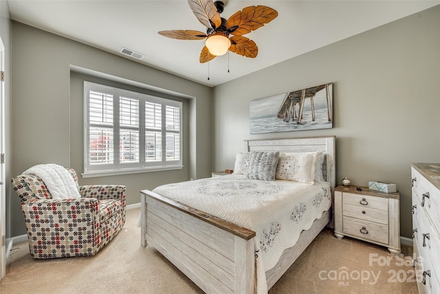 4083 Home Grown Way, Clover, SC 29710 - bedroom with light colored carpet, ceiling fan, baseboards, and visible vents