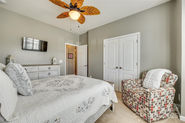 4083 Home Grown Way, Clover, SC 29710 - bedroom featuring ceiling fan, a closet, and light colored carpet